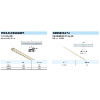 供電軌道20A本體（乳灰色）DH26系列